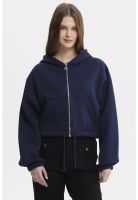 Polerón Mujer Zipper Crop Azul Oscuro