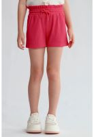 Short Niña Textura Elasticado Cintura Fucsia