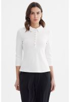 Polera Mujer Pata Botón Crudo