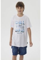 Polera Niño Estampado Playero Blanco