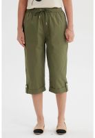 Pantalón Pescador Mujer Con Cortes Y Aperturas Verde Olivo