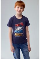 Polera Niño Print Azul - ll