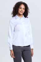 Blusa Mujer Satinada Abotonada Blanco