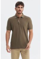 Polera Hombre Pique Dos Botónes Verde Oliva