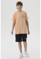 Polera Niño Mini Print Posicional Coral