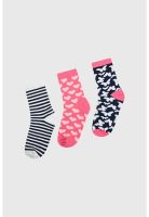 Calcetín Niña Tripack Fucsia