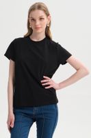 Polera Mujer Lisa Negro - ll