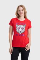 Polera Mujer Básica Print Rojo - ll