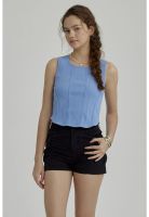 Polera Niña Con Peto Falso Celeste