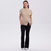 Polera Mujer Abertura Costado Beige