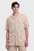 Camisa Hombre Print Tropical Beige