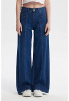 Jeans Mujer Wide Leg Azul Oscuro - ll