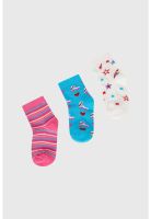 Calcetín Niña Tripack Azul