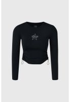 Polera Niña Rígido Strass Negro