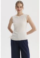 Polera Mujer Costado Amarra Crudo