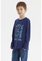 Polera Niño Fosforescente Azul Oscuro