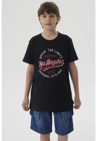 Polera Niño Letras Bordadas Negro