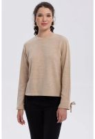 Sweater Mujer Mangas Beige