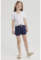 Polera Niña Con Recogido Blanco