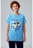 Polera Niño Básica Estampada Celeste - ll