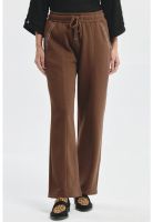 Pantalón Buzo Mujer Con Costura Frontal Café