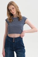 Polera Mujer Crop Azul