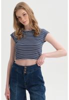 Polera Mujer Crop Azul
