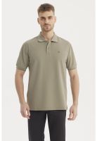 Polera Hombre Slim Cuello Camisero Verde