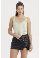 Polera Mujer Escote Cuadrado Verde- ll