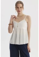 Peto Mujer Escote Calado Crudo