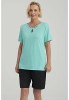 Polera Mujer Lisa Apertura Turquesa