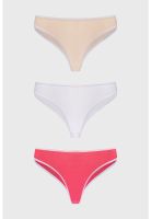 Calzón Mujer Tripack Bikini Liso Fucsia