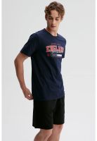 Polera Hombre Print Posicional Azul