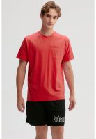 Polera Hombre Con Bolsillo Contraste Rojo
