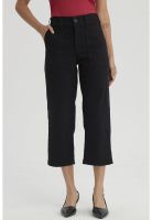 Pantalón Mujer Gabardina Bolsillo Cargo Negro