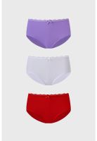 Calzón Mujer Tripack Pantaleta Detalle Encaje Lila - ll