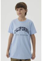 Polera Niño Básica Estampada Azul Claro