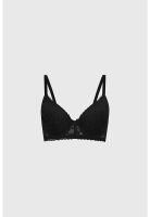 Sostén Mujer Push Up Detalle Encaje Negro