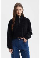 Polerón Mujer Slim Half Zipper Negro