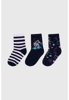 Calcetín Niño Tripack Azul Marino- ll