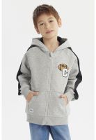 Polerón Niño Slim Gris Melange