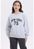 Polerón Niña Print Básico Gris Melange