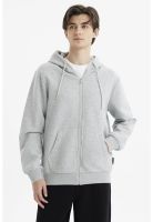 Polerón Hombre Full Zipper Basico Gris Melange