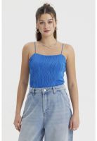 Polera Mujer Pabilo Textura Azul