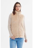 Polar Mujer Peludo Con Textura Beige - ll