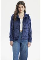 Polar Mujer Abierto Plush Azul Oscuro