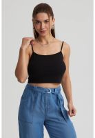Peto Mujer Crop Rib Negro