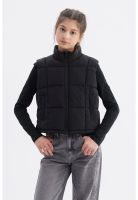 Parka Niña Cuello Con Cierre Negro