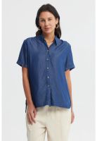 Blusa Mujer Cuello Camisero Azul