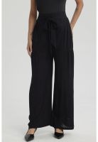 Pantalón Mujer Palazzo Pretina Elástica Negro